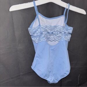 NWOT Dance Mirella Light Blue Camisole Leotard Nylon Spandex Girls S 6x-7 Child